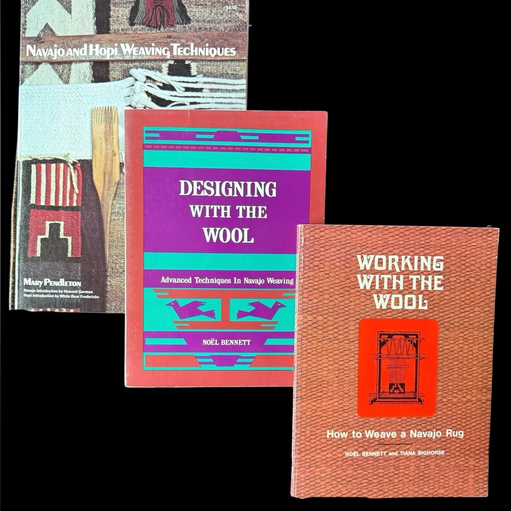 SOLD (3) Book Lot Navajo Hopi Weaving + Designing with Wool + Working with Wool